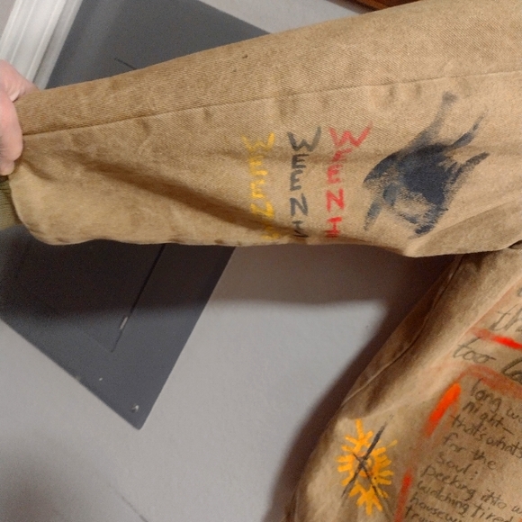 Men's  Custom Hand Painted/ Graffiti Prison Issued Jacket - Picture 12 of 12